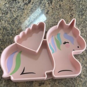 Pink Unicorn Shaped Plate